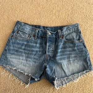 Levi Light Blue Denim Cut Off Shorts
